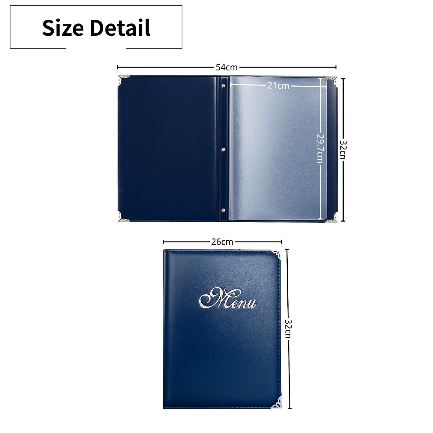 Restaurant Menu Covers 2 Pack – Burgundy Faux Leather | 8.5 x 11" Menu Holder with 7 Pages (14 Views)